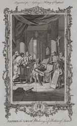 Alfred o Grande Fazendo uma Coleção de Leis (gravura)