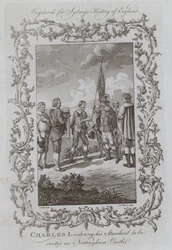 Charles I ordenando que seu Padrão seja erguido no Castelo de Nottingham (gravura)