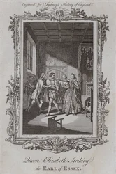 Rainha Elizabeth Striking the Earl of Essex (gravura)