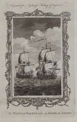O Manilla Galeon levado pelo Almirante Anson (gravura)