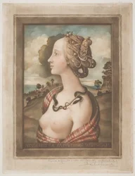 Simonetta Vespucci, c.1900 (mezzotinta colorida sobre papel tecido de creme)