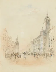 Trongate, Glasgow (lápis e aquarela)