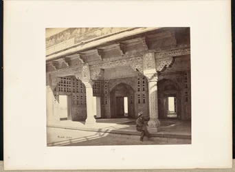 Agra; O Forte, Interior do Zenana, mostrando o trabalho em mosaico