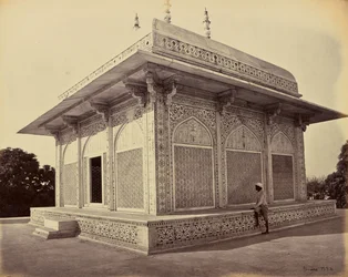 Agra; o Mausoléu do Príncipe Etmad-Dowlah, a Cúpula de Mármore