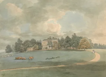 Uma casa de campo com números na unidade