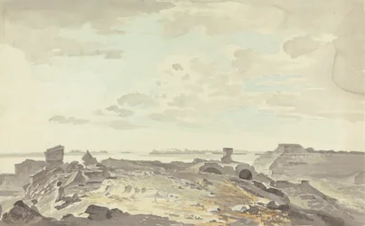 Forte arruinado sobre um rio