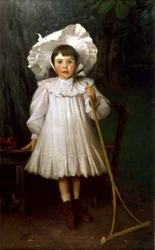Menina de chapéu branco