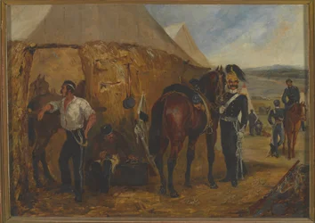 Os 6os guardas de Dragoon no campo de Chobham, de 14 de junho a 25 de agosto de 1853