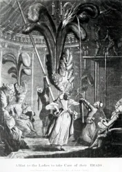 Uma sugestão para as senhoras para cuidar de seus chefes, publicado por Sayer und Bennett (1774-1786), 1776 (mezzotint)