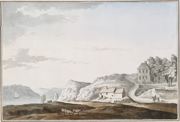 Aust Passage, Gloucestershire (aguarela e cor de corpo sobre papel)