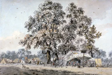 Acampamento do exército em Hyde Park, Londres, c1780.