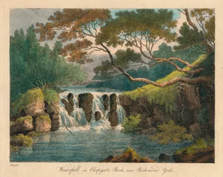 Cachoeira em Clapgate Beck, perto de Richmond, York, final do século XVIII a princípios do século XIX.