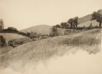 Paisagem rural, 1884 (carvão sobre papel brilhante)