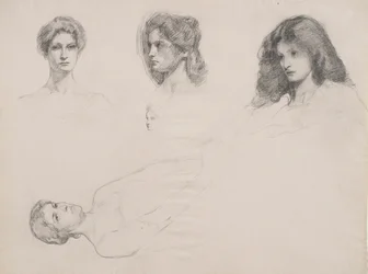 Esboço de cabeças femininas