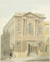 Salas de Reunião, Rua Prince (lápis e aguarela sobre papel)