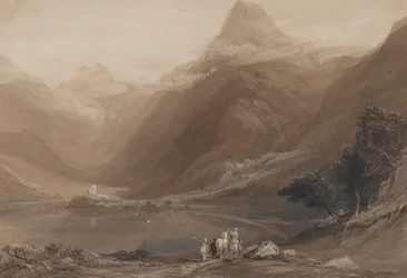 Lago Llanberis, norte de Gales, 1820-30.