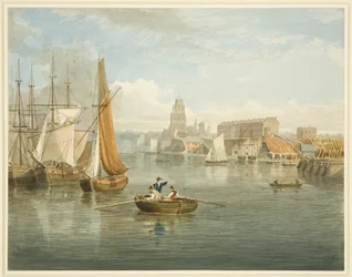 Olhando para o Porto Flutuante da Ponte Prince Street mostrando Wapping e Redcliffe Parade