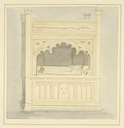 Monumento a William Canynges em St Mary Redcliffe (lápis e aguarela sobre papel)