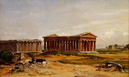 As ruínas em Paestum