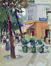 Jardins de Luxemburgo, Paris (óleo no painel)