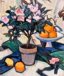 Azaléia e laranjas cor-de-rosa, c.1913