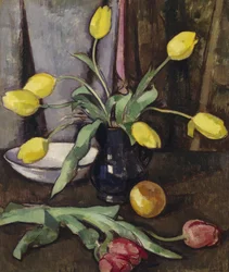 Natureza-morta com tulipas (óleo sobre tela)