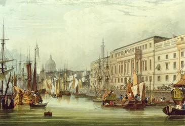 Alfândega, E16, gravada por RG Reeve, 1828 (aquatint)