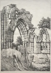 Uma série de edifícios antigos e casas rurais no norte da Inglaterra: Em York, Ruínas, 1821.