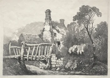 Uma série de edifícios antigos e casas rurais no norte da Inglaterra: perto de Byland, 1821.