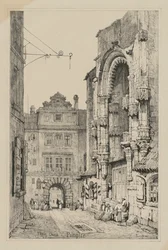 Facisimilies de esboços feitos na Flandres e na Alemanha: Thein Church, Praga, 1833.