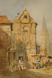 Mercado em Bruges, início do século XIX.