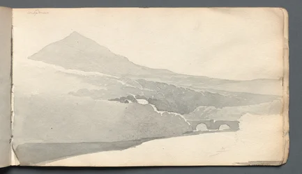 Sketchbook: "Paisagem montanhosa com ponte"