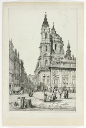 São Nicolau, Praga, a partir de fac-símiles de esboços feitos na Flandres e na Alemanha