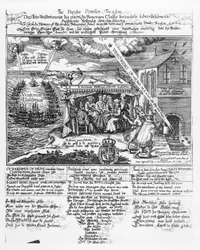 Para Deus, em memória de sua dupla libertação da Marinha Invencível (1588) e do Unmatchable Powder Treason (1605), (gravura) repr. por uma Transmariner, 1689 (foto bundw)