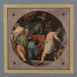 Roundel de teto (óleo sobre papel)