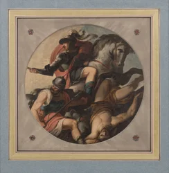 Roundel de teto (óleo sobre papel)