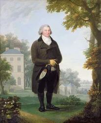 Cavalheiro na propriedade de sua casa, c.1800-10 (óleo sobre tela)