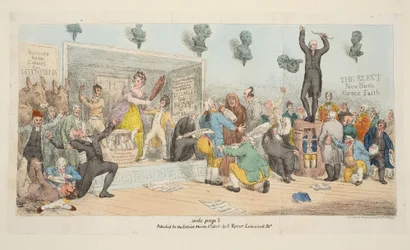 Prato do Satirist, pub. 1 de março de 1808 (gravura colorida à mão