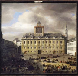 A Burgplatz interior em Viena (pintura sobre madeira de carvalho)