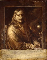 Auto-retrato - Peinture de Samuel Dirksz, van Hoogstraten (1627-1678) - 1677 - Óleo sobre madeira - 20x16,4 - Museu Dordrechts