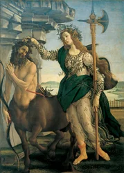 Pallas (Athena ou Minerva) e o Centauro de Alessandro di Mariano dei Filipepi dit Sandro Botticelli (1445-1510), cerca de 1482 - Florença, Galeria Uffizi.