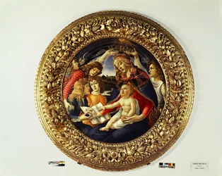 Madonna del Magnificat e cinco anjos (tondo) - 1481-1483