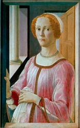 Retrato de Smeralda Bandinelli Detrempe sobre madeira de Alessandro di Mariano dei Filipepi, dit Sandro Botticelli (1445-1510) 1471 aproximadamente. Sol. 65x41 cm Londres, Galeria Nacional