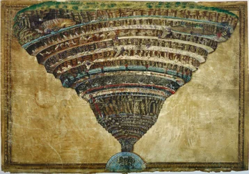 Ilustração da Divina Comédia de Dante Alighieri Abyss of Hell, 1480-1490