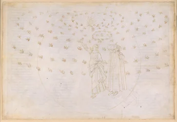 A Divina Comédia, Paraíso XXIII. Oitava Esfera (Céu das Estrelas Fixas): Visão do Triunfo de Cristo; Dante vê Beatriz na sua verdadeira forma; A dança de Maria e os doze apóstolos