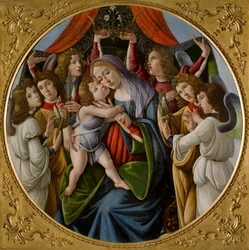 Madonna e criança com seis anjos, c.1500.