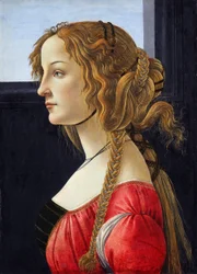 Retrato de perfil de uma jovem mulher