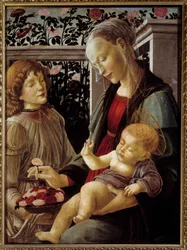 A Virgem e o Menino Jesus Pintura de Alessandro di Mariano dei Filipepi dit Sandro Botticelli