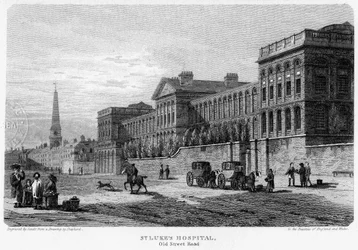 Hospital St Lukes, Rua Velha, Finsbury, Londres, 1815.
