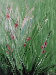 Flores cor-de-rosa, 2018 (acrílico sobre tela)